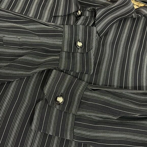 Sfarzo Milano Y2K Vintage Striped Long Sleeve Button Down Shirt Size L - Picture 4 of 10